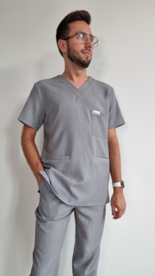 Bluza męska v-neck kolor MELANGE WISKOZA EXTRA PREMIUM