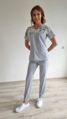 Spodnie joggery damskie kolor gołąbkowy SNC EFIMED