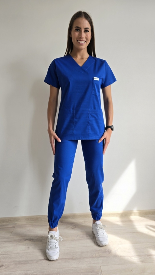 Bluza jednokolorowa + Jogger kolor PREMIUM SZAFIR NITKA WĘGLOWA EFIMED